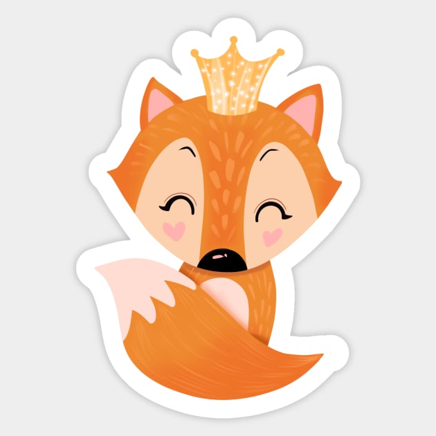 Cute fox - Hameoart Sticker by Hameo Art